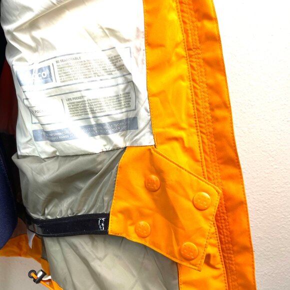 Helly Hansen Orange/White Insulated Ski Jacket RECCO Life Pocket Snow Skirt -M - Picture 10 of 16